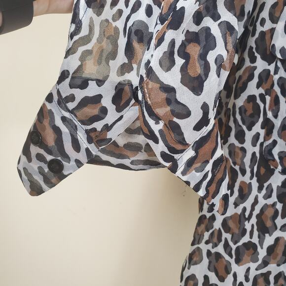 Equipment Signature Blouse in Leopard Size S - Picture 6 of 12